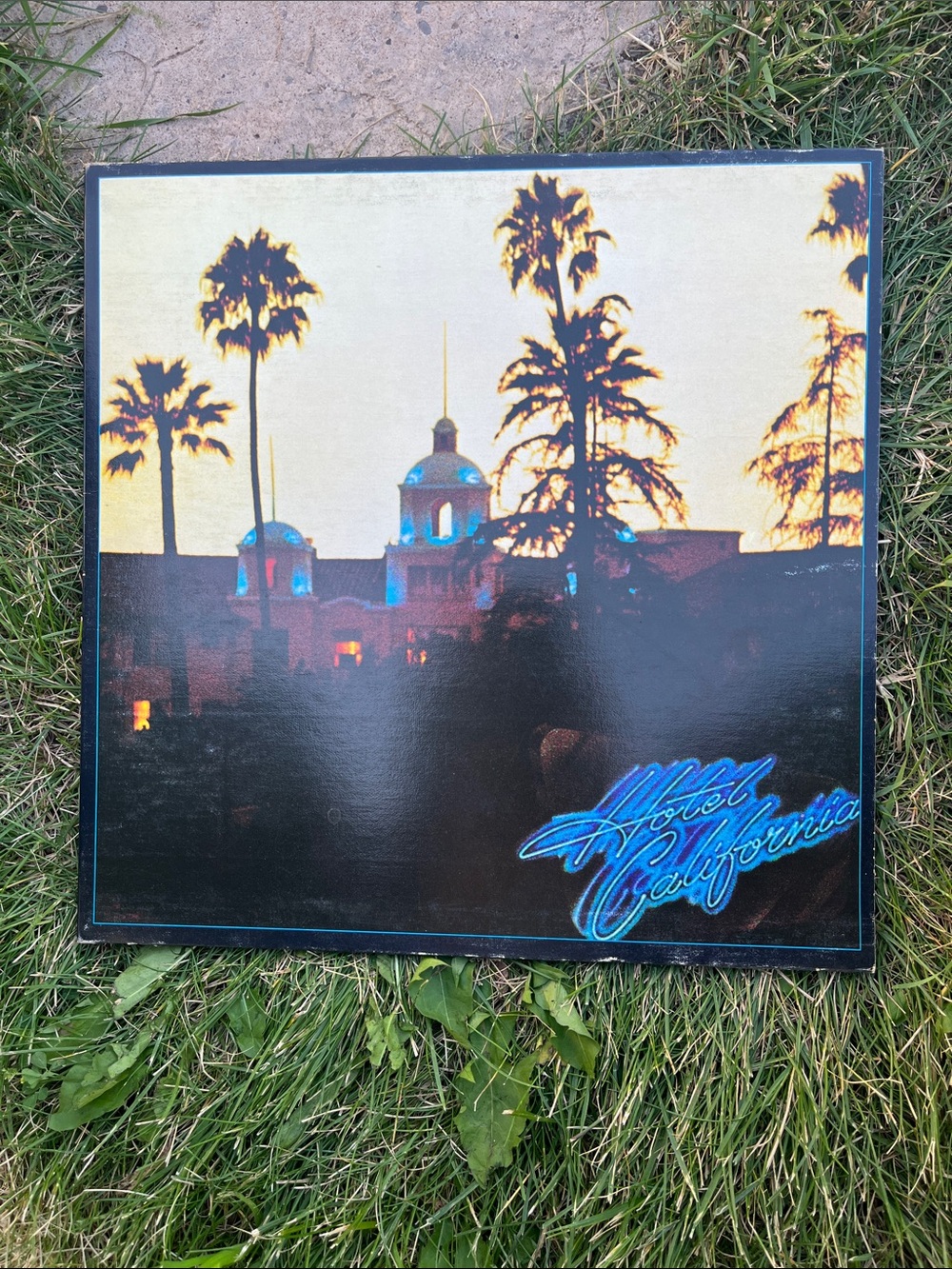 Hotel California Album Cover Art Print - Blue & Black